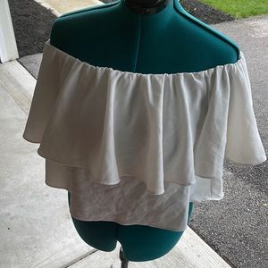 Off Shoulder Overlay Blouse